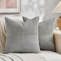 2 Packs Grey Decorative Throw Pillow Covers 18x18 Inch for Living Room Couch Bed Sofa (Gray / 18" x 18" (Pack of 2))