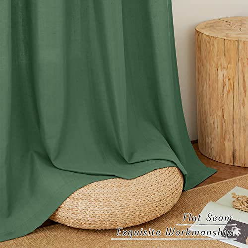 Olive Green Thick Linen Curtains 72" Length (Olive Green / 42"W x 72"L (Pack of 2))