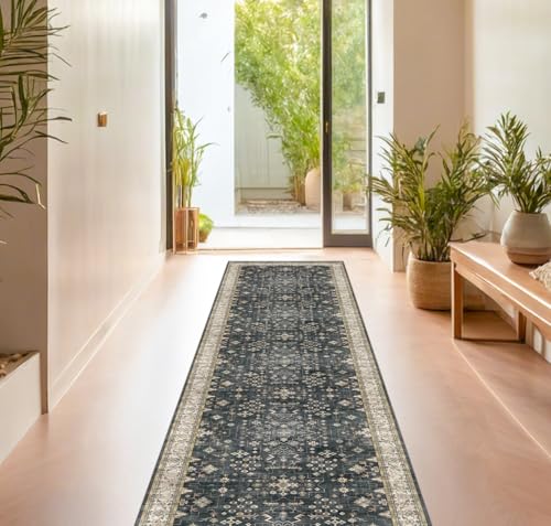 Black 2x7 Long Runner Rugs for Entryway (2' x 7' (Runner) / Ashen / Multi)