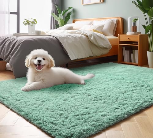Sage Green Rugs for Kids Bedroom Dorm (Sage Green / 3' x 5' (Rectangular))