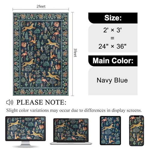 2x3 Entryway Rug (Navy Blue (Animal) / 2' x 3' (Rectangular))