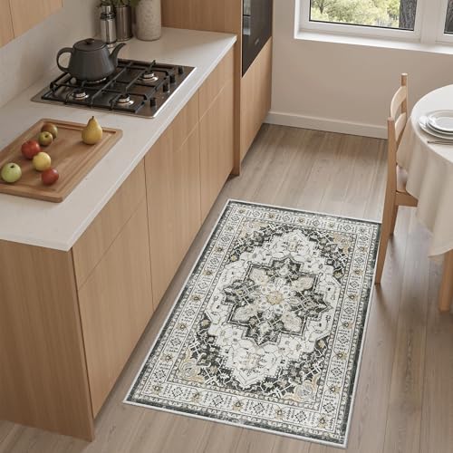 Washable Area Rug 2x3 Small Entryway Rugs Non (Black / 2' x 3' (Rectangular))