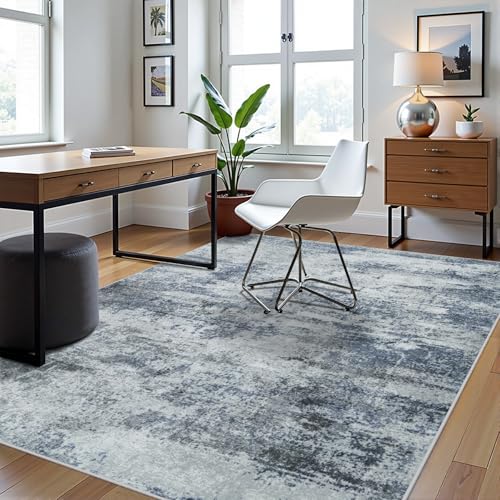 5x8 Area Rugs for Living Room Washable Bedroom Dining Room Blue Grey (Blue/Grey / 5' x 8' (Rectangular))