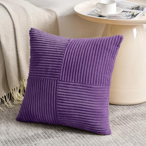 2 Packs Purple Decorative Throw Pillow Covers 20x20 Inch for Living Room Couch Bed (Purple / 20" x 20" (Pack of 2))