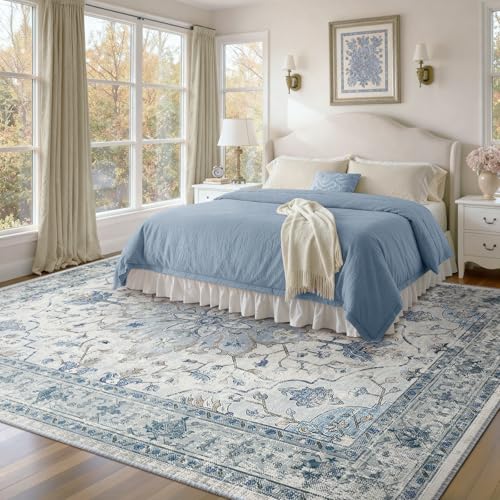 Washable Area Rug (Blue/White/Gray / 10' x 12' (Rectangular))