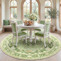 Washable Area Rug (Green/Yellow / 7' (Round))