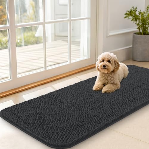 Dog Door Mat for Muddy Paws 47x20 (Dark Grey / 47" X 20")