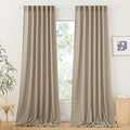 Sheer Curtains 108 inches (Khaki / 52"W x 108"L (Pack of 2))