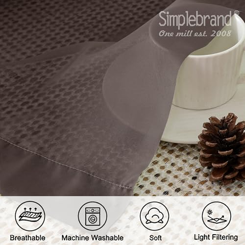 Chocolate Sheer Curtains 63 Inch Length 2 Panels (Chocolate / 42"W x 63"L (Pack of 2))