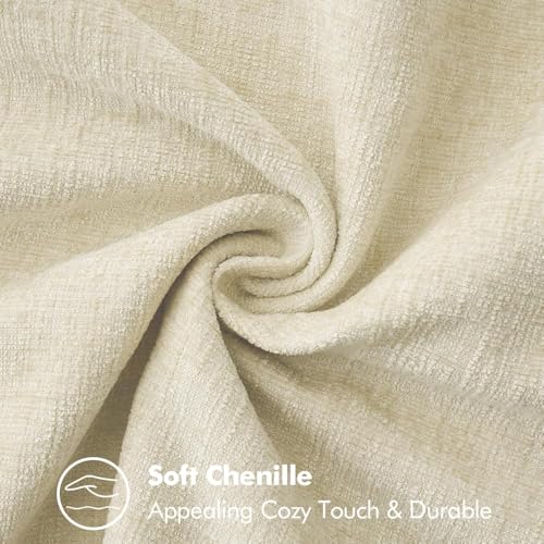 Decorative Couch Throw Pillow Covers 18x18 Inch Cream White 2 Pack (Cream White / 18" x 18" (Pack of 2))