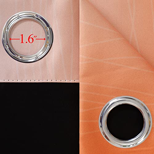 Ombre Orange and Blue Blackout Curtains 52Wx84L Inch Long (Blue and Orange / 52"W x 84"L (Pack of 2))