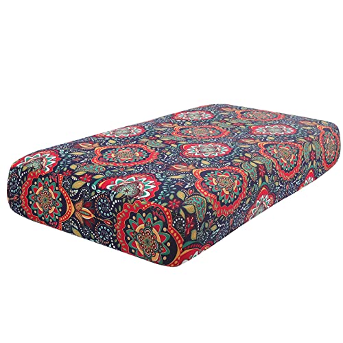 Printed Couch Cushion Covers (Red & Black / Seat Cover Medium)