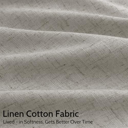 Silver Grey Linen Curtains 120 Inch Extra Long for Living Room Back Tab Light Filtering Semi Sheer Drapes Modern Farmhouse Boho Textured Curtain for Floor to Ceiling High Window 52x120 (52"W x 120"L (Pack of 2) / Silver Grey)