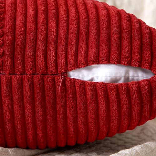 Christmas Red Decorative Throw Pillow Covers for Couch 18x18 Inch (18" x 18" (Pack of 2) / Red)