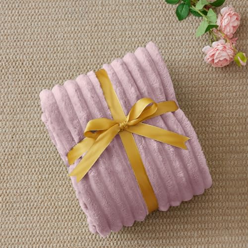 Ribbed Twin Blanket for Couch & Bed (Berry Purple / Twin(60"x80"))
