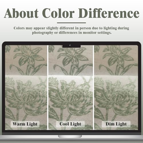 Sage Green Boho Floral 100% Blackout Curtains 84 Inch 2 Panels (Sage Green / 52"W x 84"L (Pack of 2))