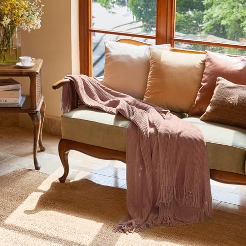 Pink Throw Blanket for Couch (E-pink / 50*60'')