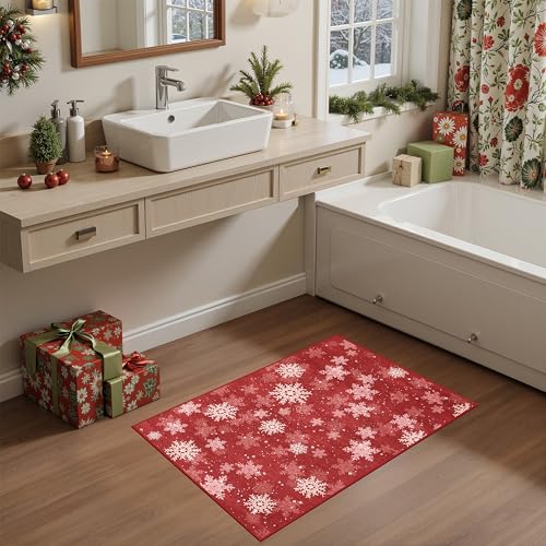 2x3 Christmas Doormat for Entryway (Red/White / 2' x 3' (Rectangular))