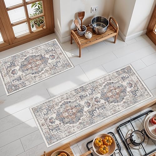 2 Piece Kitchen Runner Rug Set (2x3+2x4 / Brick)