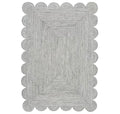 Scallop Jute Area Rug Boho Jute Rug Scalloped Coastal Rug (Fog Gray / 5'x8' (Rectangular))