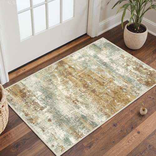 2x3 Area Rugs for Entryway (Orange Green / 2' x 3' (Rectangular))