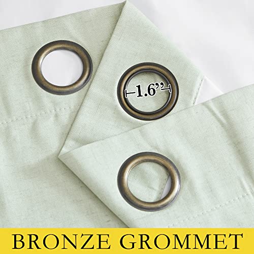Sage Green Linen Blackout Curtains for Night Shift (42"W x 45"L (Pack of 2) / Sage Green)