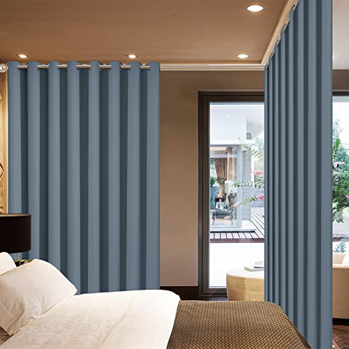 Stone Blue Room Darkening Curtains 84 inch Sliding Door Drapes (Stone Blue / 100"W x 84"L (Pack of 1))