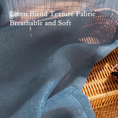 Living Room Curtains 90 Inches Long Farmhouse Light Filtering Privacy Curtain Drapes for Patio Door (50"W x 90"L (Pack of 2) / Dusty Blue-new)