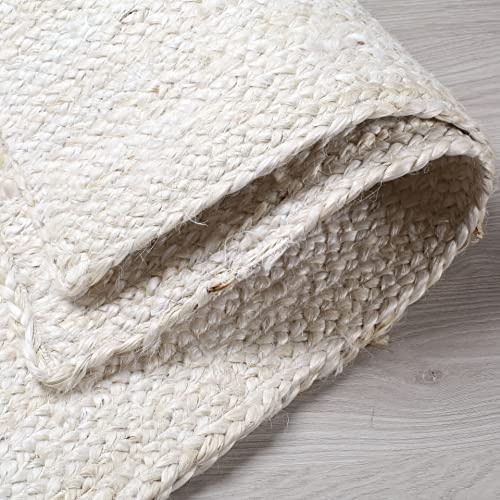 Hand Woven Jute Braided Rug (3'x5' / Off White)