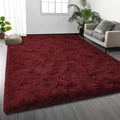 Large Shag Area Rugs 5 x 8 (Burgundy / 5' x 8' (Rectangular))