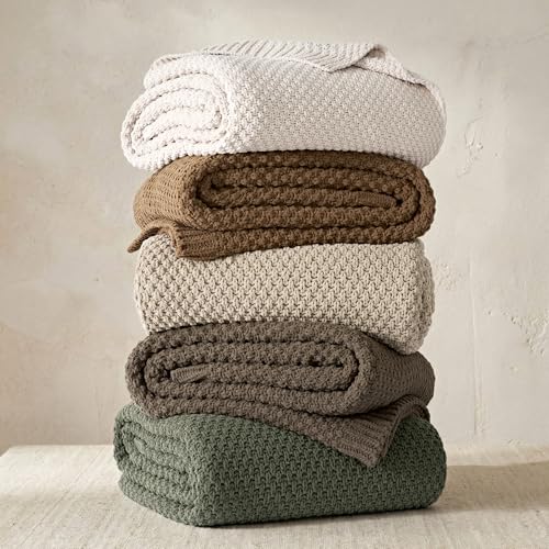 HOME Chunky Chenille Knit Throw Blanket (Mocha Brown / 108" X 92")