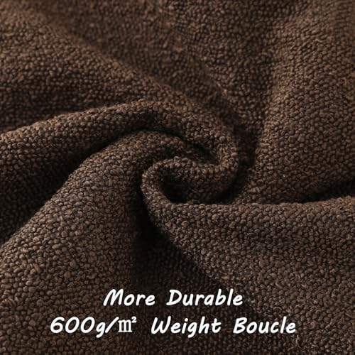 Pack of 2 Boucle Textured Throw Pillow Covers 12x20 Inch (Dark Coffee / 20" x 12" (Pack of 2))