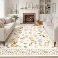 Dog 8x10 Area Rugs for Living Room (Dog/Beige / 8' x 10' (Rectangular))