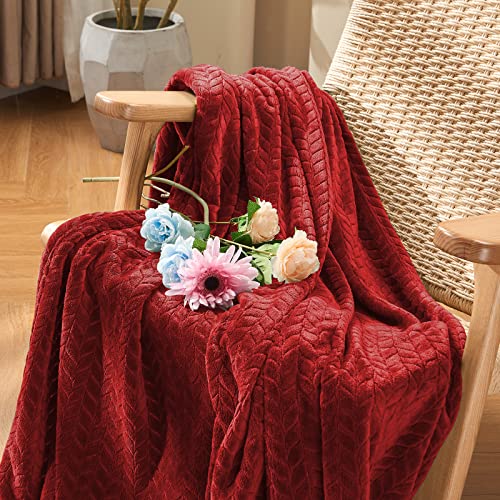 Red Fleece Twin Blanket (Burgundy / Twin/Twin XL-60x90 IN)