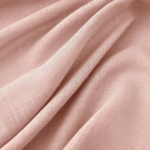 Blush Pink Linen Curtains 52x90 Inch Long 2 Panels for Bedroom (52"W x 90"L (Pack of 2) / Blush Pink)
