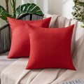 Decorative Outdoor Pillow Covers Christmas 12x12 Red (12" x 12" (Pack of 2) / Red)
