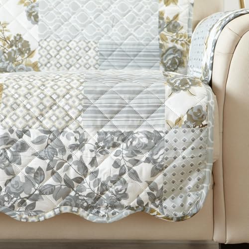 Reversible Patchwork Recliner Cover (Recliner / Patchwork - Grey)