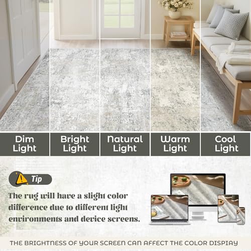 5x7 Area Rugs for Living Room (Beige Grey / 5' x 7' (Rectangular))