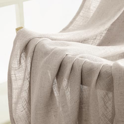Natural Linen Curtains 52x108 Inch 2 Panels for Bedroom Living Room (52"W x 108"L (Pack of 2) / Natural)
