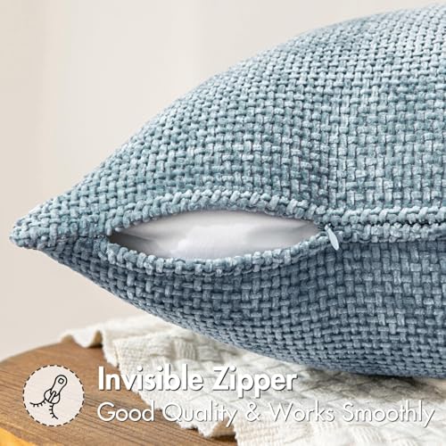 Decorative Couch Throw Pillow Covers 20x20 Inch Light Blue 2 Pack (20" x 20" (Pack of 2) / Light Blue)