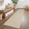 Runners for Hallways 2x6 ft Washable Kitchen Runner Non Slip Rubber Backed Hall Runners Cotton Entryway Runner Rugs for Indoor Backdoor Bedroom Kitchen (Ivory Beige / 2' x 6' (Runner))