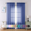 Royal Blue Sheer Curtains 84 Inches Long 2 Panels Set (40"W x 84"L (Pack of 2) / Royal Blue)