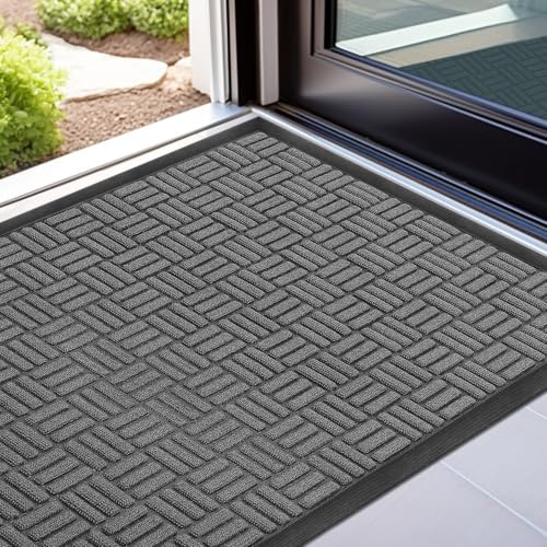 Front Door Mat Outdoor Entrance (Silver Mist / 3' x 5'2" (Rectangular))