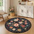 4ft Round Rug (Black / 4' (Round))