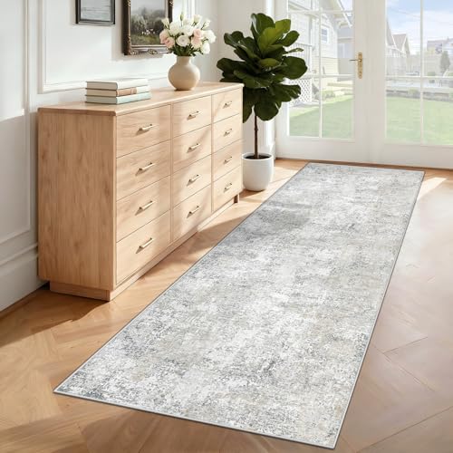 2x7 Runner Rug for Hallway (Beige Grey / 2' x 7' (Rectangular))