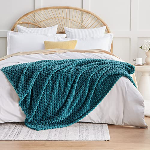 Turtle Shell Throw Blanket Teal for Couch Gentle Soft Fleece (Teal / Throw)