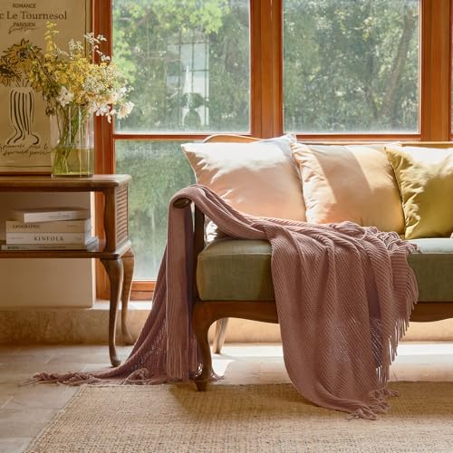 Pink Throw Blanket for Couch (E-pink / 50*60'')