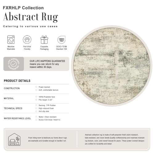 Round Area Rug Living Room (Ash Brown / 6' (Round))