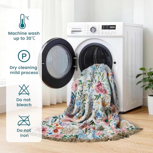 Boho Throw Blanket 60"x80" Fall Cotton Orchid Blanket for Couch (Orchid / 60"x80")