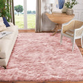 Pink Area Rugs 10x12 Fluffy Fuzzy Furry Rug for Girls Bedroom Living Room Faux Sheepskin Fur Shaggy Plush Rectangle (10' x 12' (Rectangular) / Light Pink)